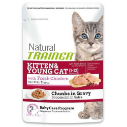 Trainer Natural Feline Kitten&Young with Chicken 85gr