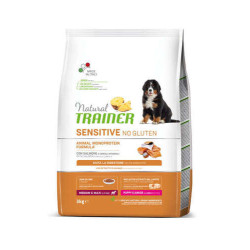 Trainer Natural  Sensitive No Gluten Puppy&Junior Medium&Maxi with Salmon  12kg