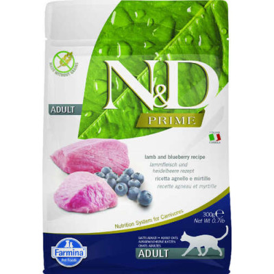 Farmina N&D Prime Feline Adult Agneau & Myrtille 300g