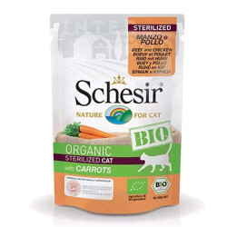 Schesir Bio cat Sterilized Beef and Chicken with Carrots - Pouch 85gr.