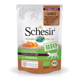 Schesir Bio cat Sterilized Chicken and Pork with Pumpkin - Pouch 85gr.