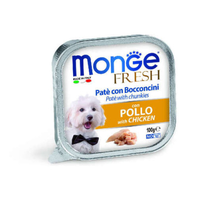  Monge Hundefutter Nass FRESH Pâté Chicken 100g