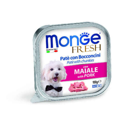  Monge Hundefutter Nass FRESH Pâté Pork 100g