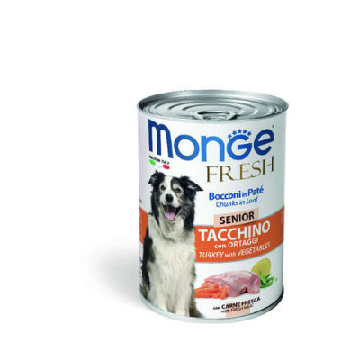  Monge Hundefutter Nass FRESH Senior Turkey&Veget 400g