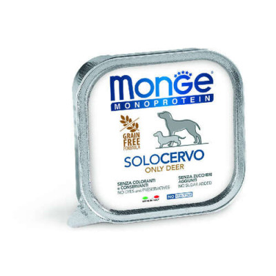  Monge Hundefutter Nass Monoprotein Pâté Deer 150g