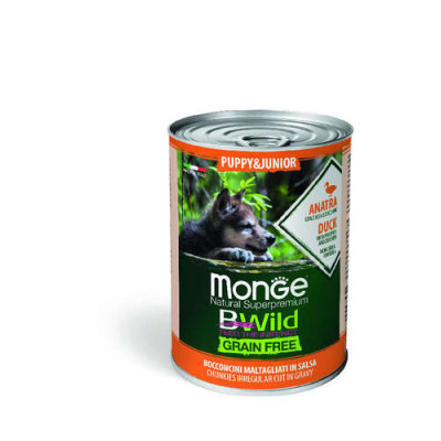 Monge Dog BWild Wet Puppy&Jun. Duck 400g