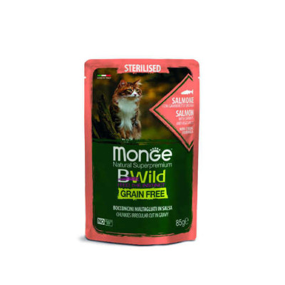 Monge Cat Bwild Grain Free Sterilised Salmon 85g