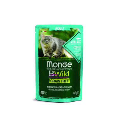 Monge Cat Bwild Grain Free Adult Codfish 85g