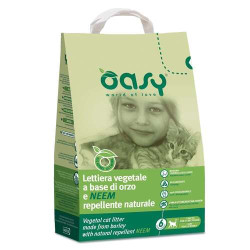 Oasy - Litière végétale pour chats - Orge et Neem 6lt/2,4kg