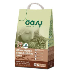 Oasy - Litière végétale pour chats - cellulose et levure nat. 6lt/2,4kg