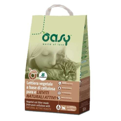 Oasy - Litière végétale pour chats - cellulose et levure nat. 6lt/2,4kg