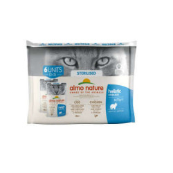 Almo Nature Holistic Cat Functional  Multipack STERILISED - 3x Morue + 3x Poulet  6 x 70 gr.