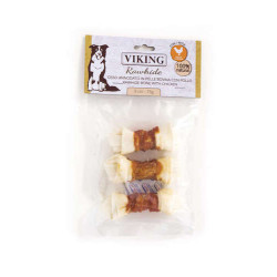 Viking Rawhide bone with chicken 3 pcs. 9cm 75gr.