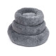 Coussin rond en peluche douce, gris 60 cm