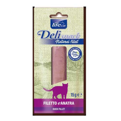 Lifecat deli snack natural fillett duck 15gr.