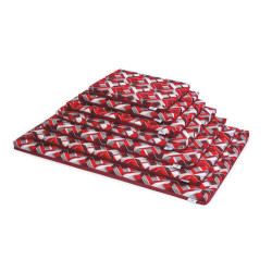 Dog bed Marte with removable cover, 50x80x4h cm geom. red