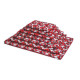 Dog bed Marte with removable cover, 50x80x4h cm geom. red