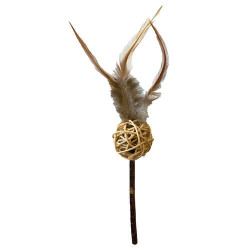 Cat toy Euphoria wand Silvervine ball/feather 11cm