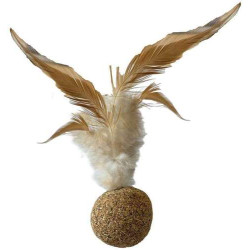 Cat toy Euphoria ball w/feather silvervine