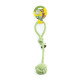 Dog Toy rope ball with long handle ass. colours 35 cm