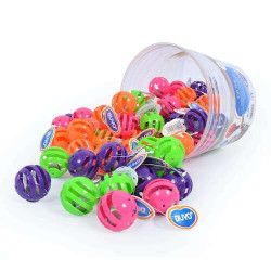 Cat toy, ball with sound, assorted colours Ø 3 cm