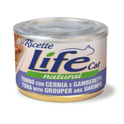 Lifecat Natural Le ricette tuna with grouper & shrimps 150 gr.