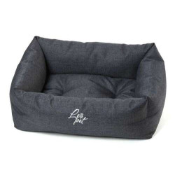 Dog bed Elba with removable cushion, silver 85x110 cm