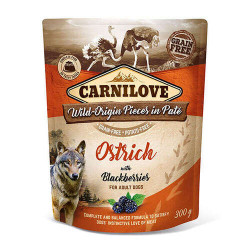 Carnilove Dog Adult Pouch Paté Autruche aux Mûres 300g