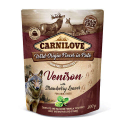 Carnilove Dog Adult Pouch Paté Chevreuil avec Feuilles de fraise 300g