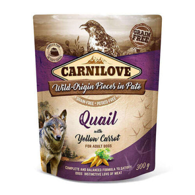 Carnilove Dog Adult Pouch Paté Caille à la carotte jaune 300g