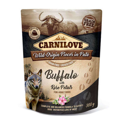 Carnilove Dog Adult Pouch Paté Buffle aux Pétales de rose 300g