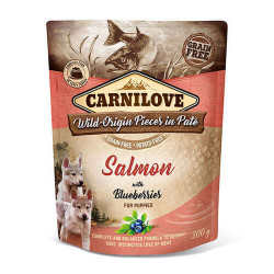 Carnilove Dog Puppy Pouch Paté Saumon aux Myrtilles 300g