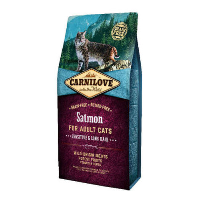 Carnilove Cat Adult Sensitive+Long Hair Saumon 6kg