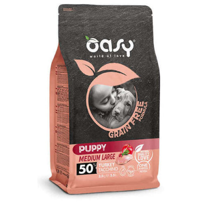 Oasy Grain Free dry dog Puppy Medium/Large Turkey 2.5kg