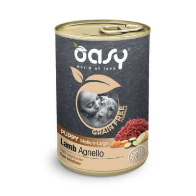 Oasy Grain Free wet dog Puppy Medium/Large Lamb 400gr