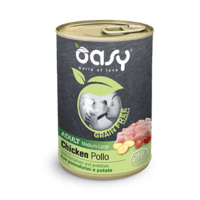 Oasy Grain Free wet dog Adult Medium/Large Chicken 400gr