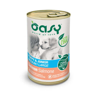 Oasy One Protein wet dog Pate' Puppy Medium/Large Salmon 400gr