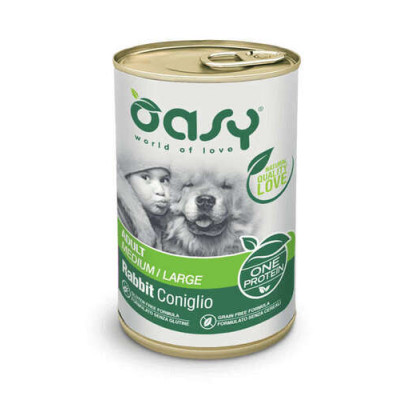 Oasy One Protein wet dog Pate' Adult Medium/Large Rabbit 400gr