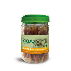 Oasy Dry Duck Jerky with Rawhide Twisted Stick 350gr