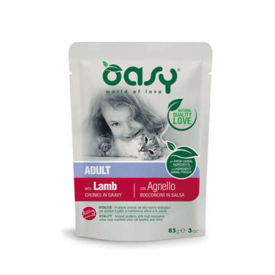 Oasy cat Adult chunks in gravy Lamb 85gr