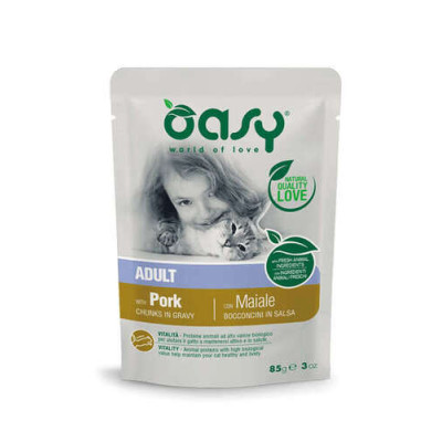 Oasy cat Adult chunks in gravy Pork 85gr