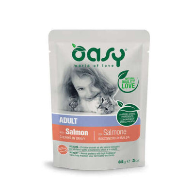 Oasy cat Adult chunks in gravy Salmon 85gr