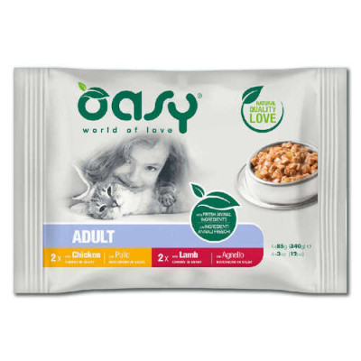 Oasy cat Adult chunks in gravy - Meat Selection Multipack 4x85gr