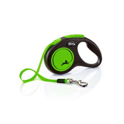 Flexi New Neon S Fettuccia 5m verde  max. 15kg