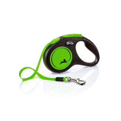 Flexi New Neon S Fettuccia 5m verde  max. 15kg