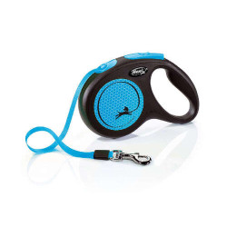 Flexi New Neon M Fettuccia 5m blu max. 25kg