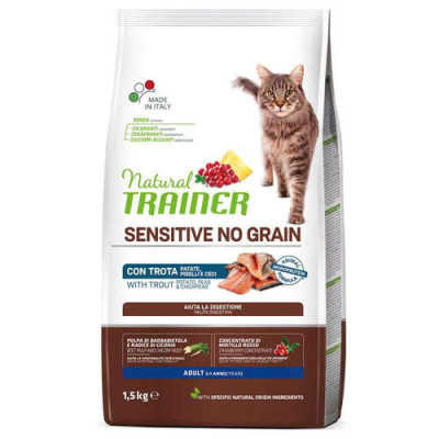 Trainer Natural Feline Sensitive No Grain Adult with Trout 1.5kg