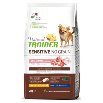 Trainer Natural Sensitive No Grain Adult Small&Toy with Pork 800gr