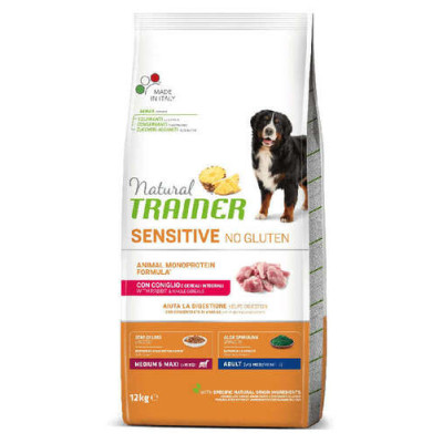 Trainer Natural Sensitive No Gluten Adult Medium&Maxi with Rabbit and whole cereals 12kg