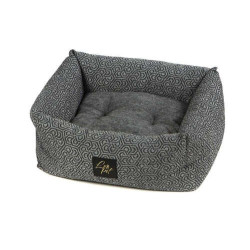 Dog bed Elba with removable cushion Silver Hexagons 70x85 cm